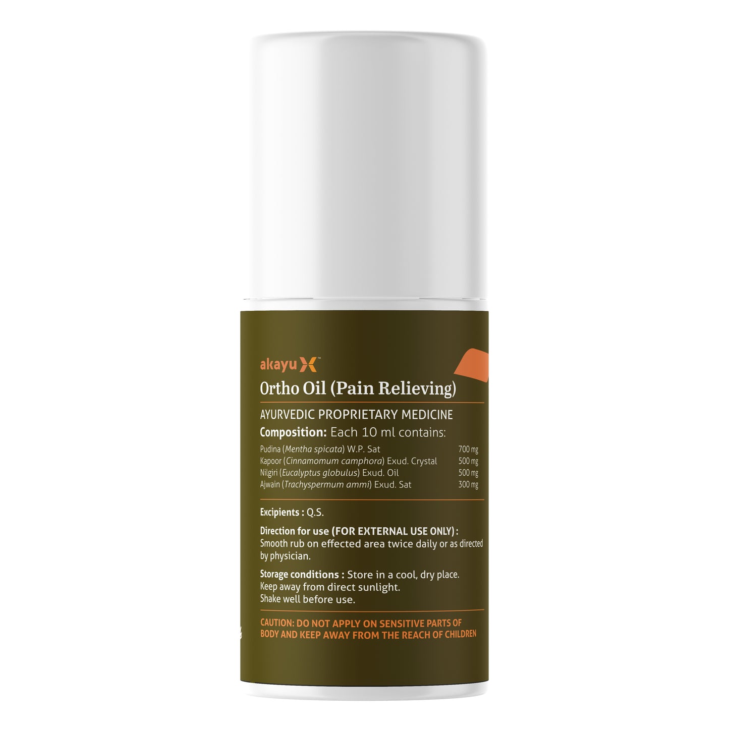 Ortho oil back side label