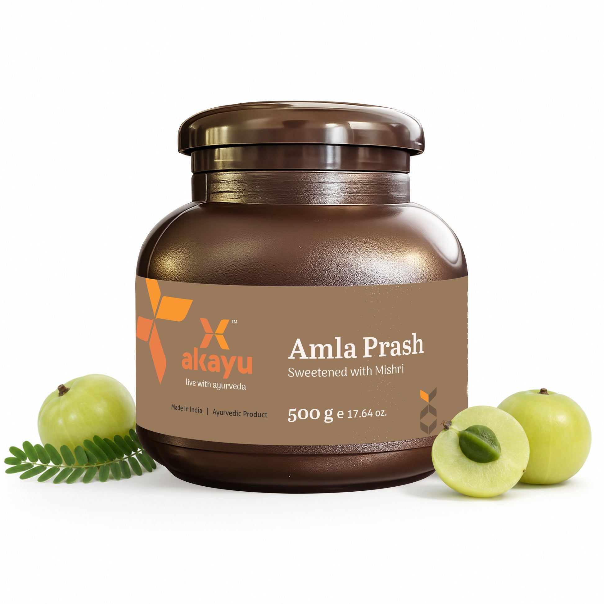 Akayu Amla Prash Mishri Sweetened Ayurvedic Health Supplement Jar